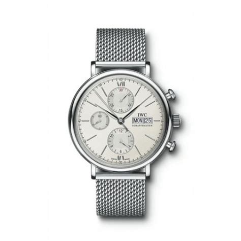 IWC Portofino Chronograph Stainless Steel / Silver / Milanese • 